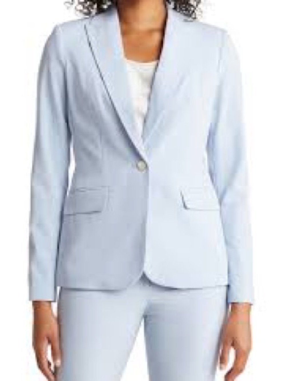 Calvin Klein Pale Blue Single-Button Women's Blazer